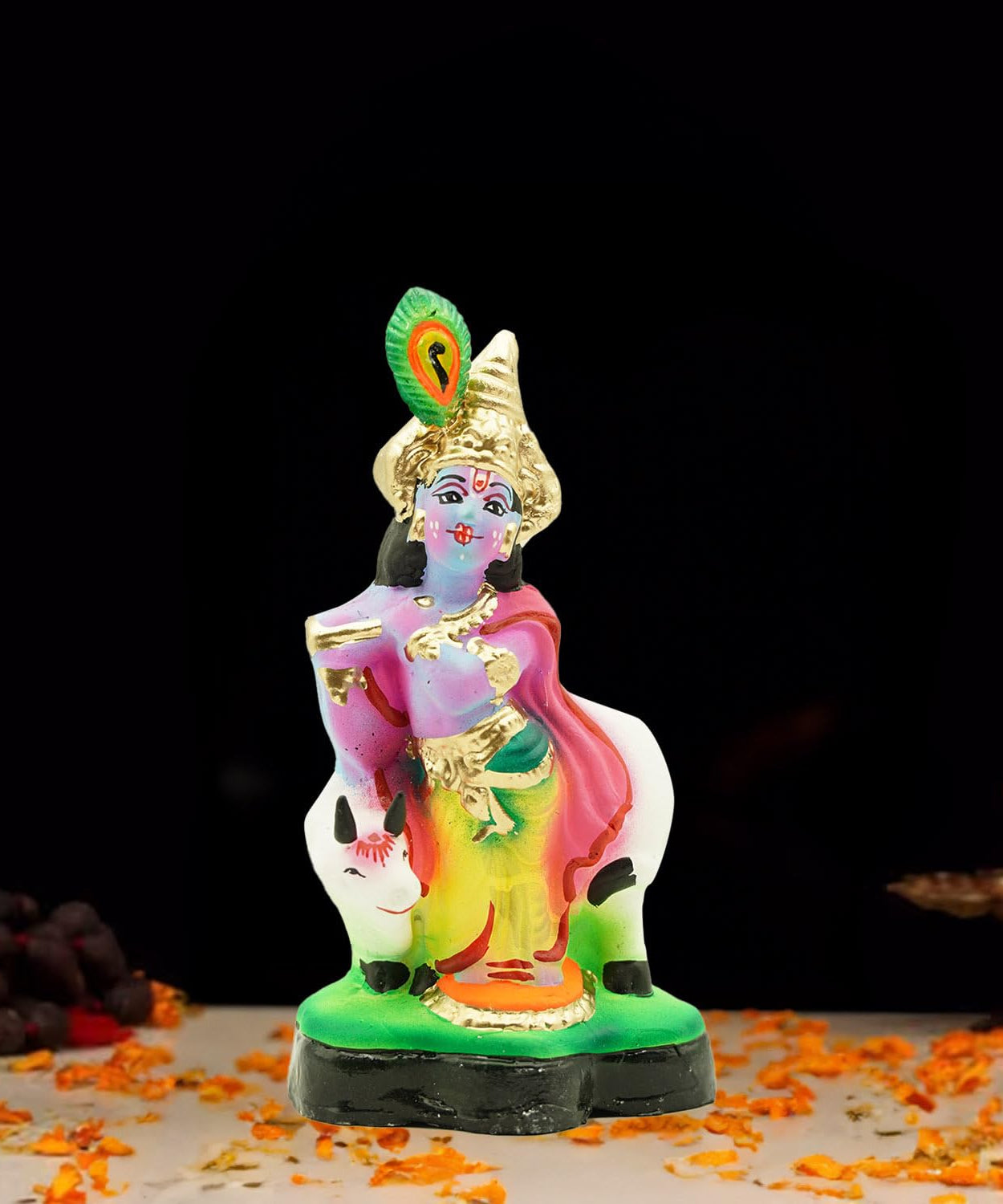 Cow with Krishna golu Doll,Pasu Kanna for Navaratri