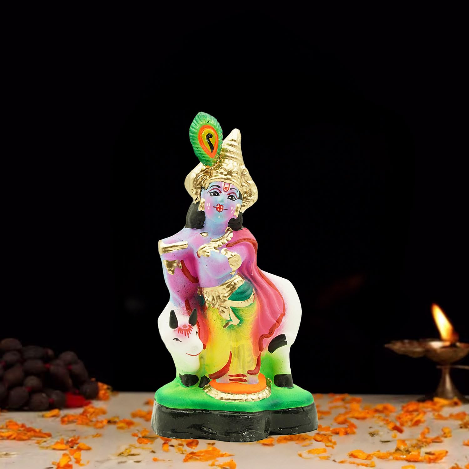 Cow with Krishna golu Doll,Pasu Kanna for Navaratri