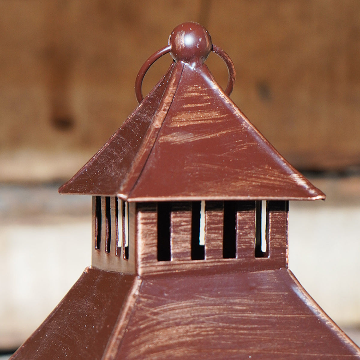 Decorative Lantern Candle Holder Black Metal Glass