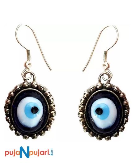 Light Blue Evil Eyes Earrings