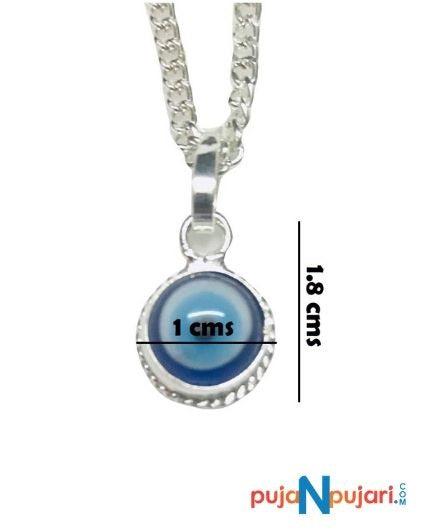 Evil Eye Blue Pendant with Silver Plated Alloy Chain