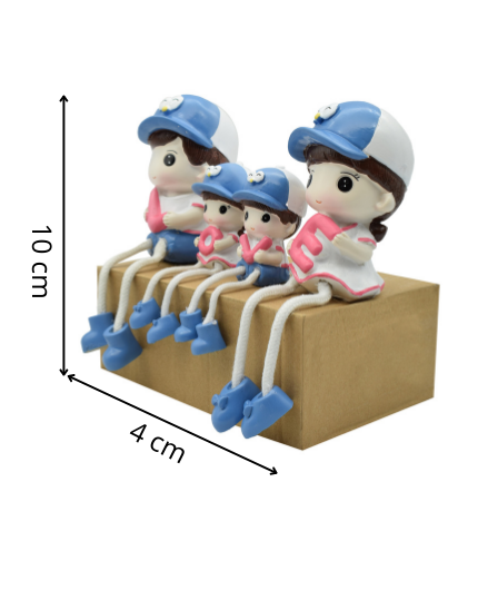 Family Doll Set Hanging Legs Showpiece