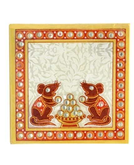 Ganesh on Mooshak Design Pooja Chowki
