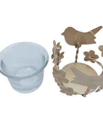 Bird Shadow Candle Holder with Glass