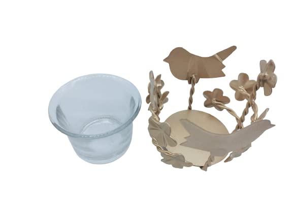 Bird Shadow Candle Holder with Glass
