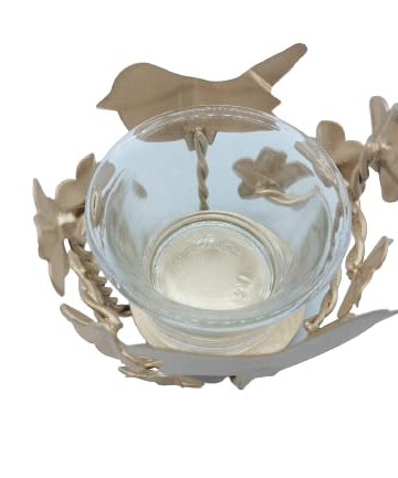 Bird Shadow Candle Holder with Glass