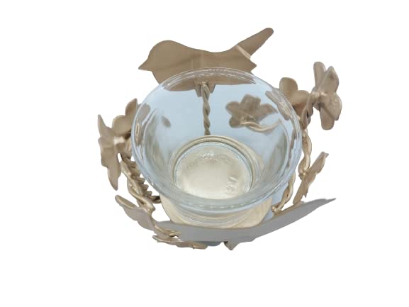 Bird Shadow Candle Holder with Glass