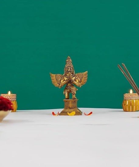 Brass Garuda sitting  Garudan / Garudar Vahana of Vishnu