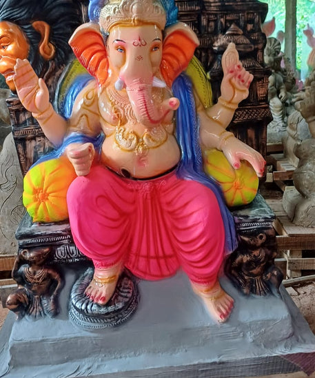 Eco Friendly Ganpati Idol built Up of Paper Mud &amp; Ganesha idol big Size 5.5 Feet