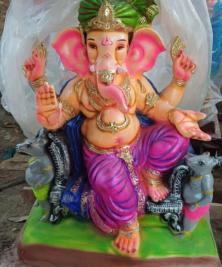 Eco Friendly Ganpati Idol Made Up of mud &amp; Ganesha idol big Size 4 Feet