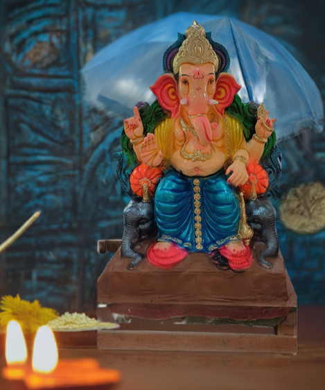 Eco Friendly Ganpati Idol Made Up of mud & Ganesha idol big Size 4.5 Feet