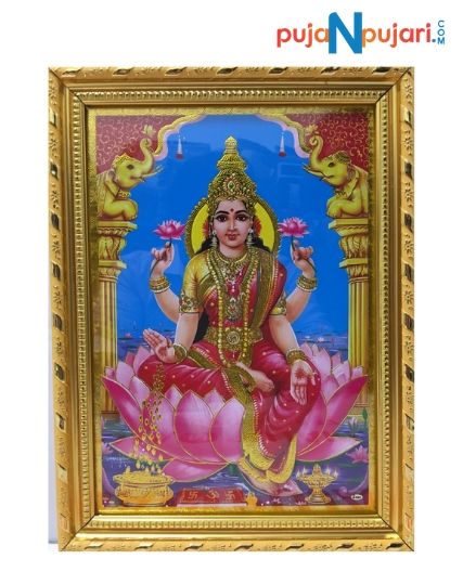 Lakshmi Photo Frame Small Blue Background