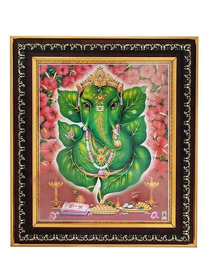 Leaf Design Ganesha Photo Frame