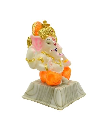 Lord Ganapati Murti Idol Showpiece on Chowki for Home Decor