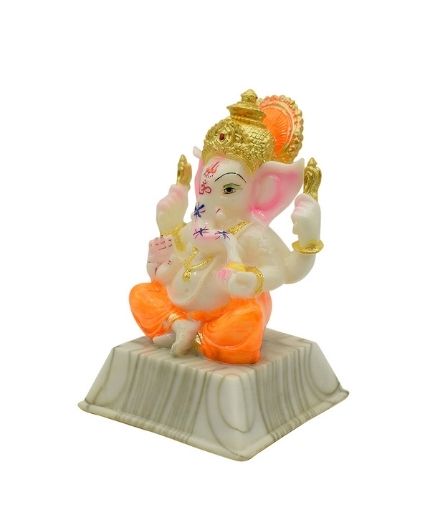 Lord Ganapati Murti Idol Showpiece on Chowki for Home Decor