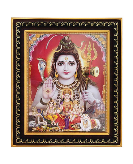 Lord Shiva with Parvati Ganesh and Kartikey