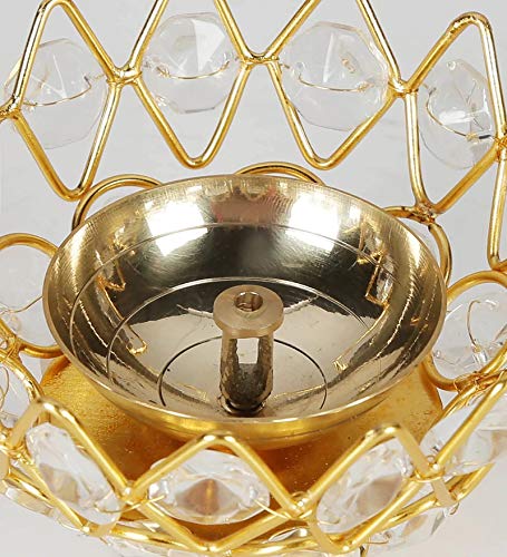 Lotus Design Crystal Diya Akhand Jyoti