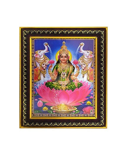 Maa Laxmi Showering Money with Pair of Elephant