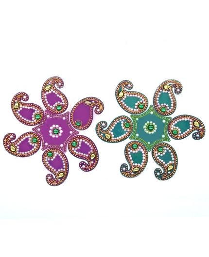 Mango Shape Rangoli Floor Decoration