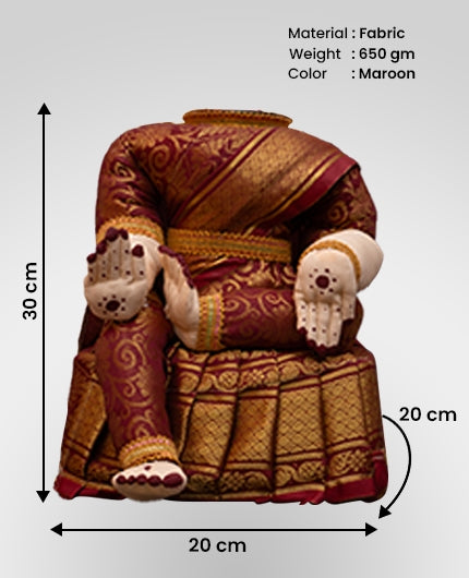 Lakshmi Idol For Varalakshmi Vratham Maroon Saree