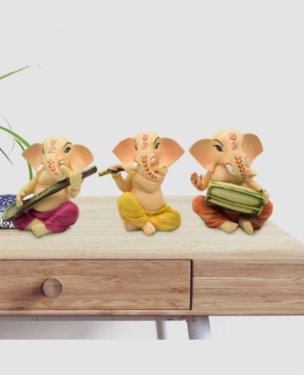 Musical Ganesh Idols Showpiece for Home and Office Decor