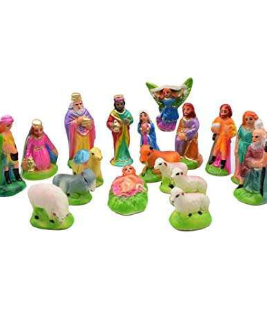 Nativity Crib Set with Baby Jesus, Marry and Other Decoration Set Separate Pieces 19 cm Pack of 11