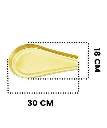 Round Design Plain Brass Abhishekam Plate Patra for God Idols (30 cm)