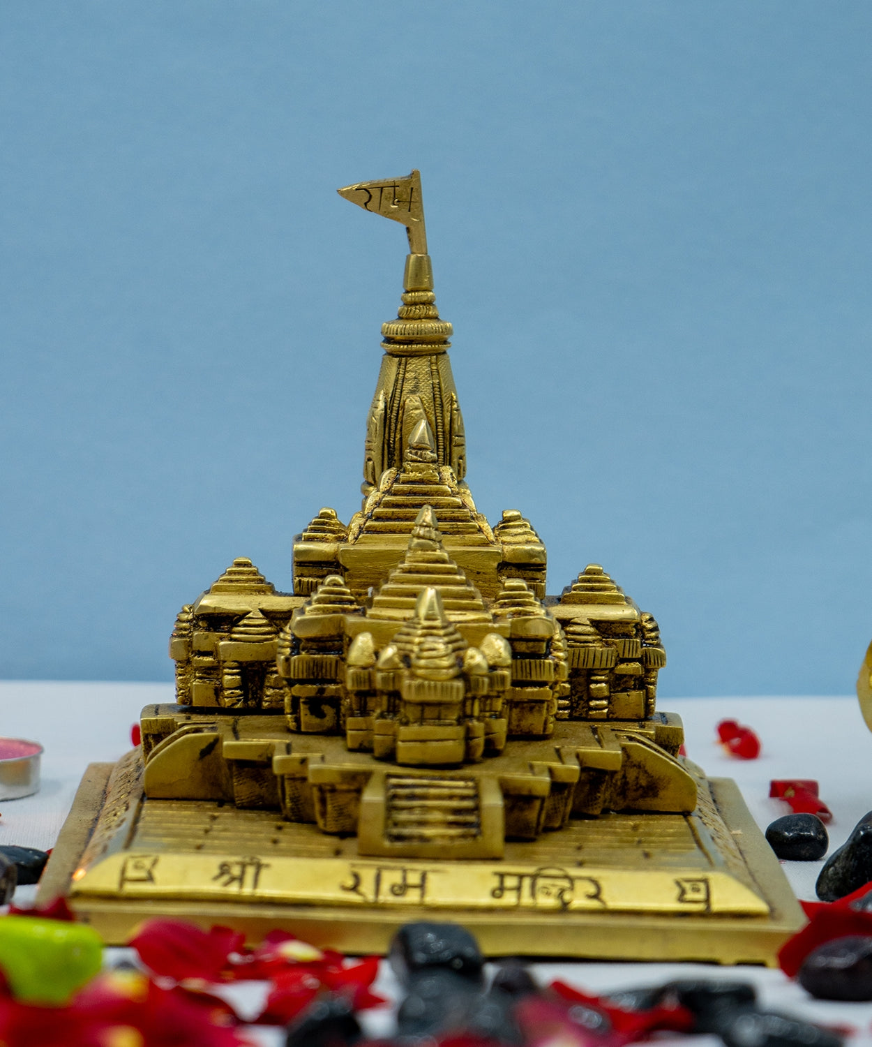 Brass Ram Mandir Ayodhya Model Temple Showpiece