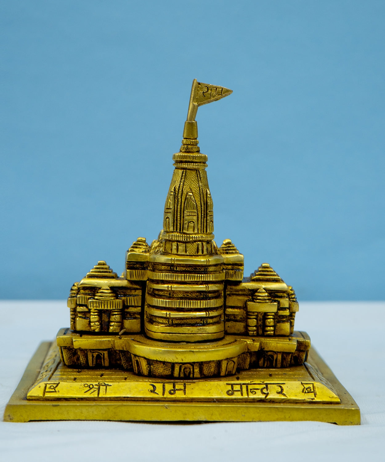 Brass Ram Mandir Ayodhya Model Temple Showpiece