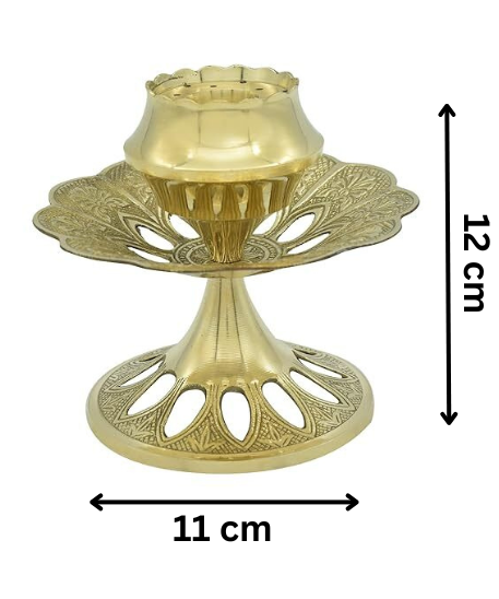 Lotus Incense Holder Brass Incense Stick Holder Brass Agarbatti Stand with Ash Catcher For Puja Aarti