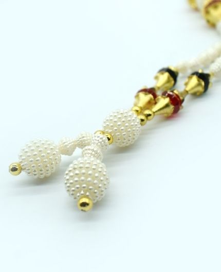 Pearl Beads Mala Garland 11 Inch for God Photo Frames