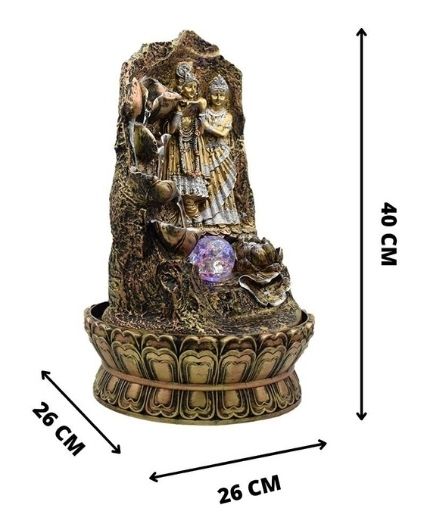 Radha Krishna Indoor Water Fountain with Led Lights