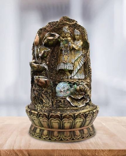 Radha Krishna Indoor Water Fountain with Led Lights