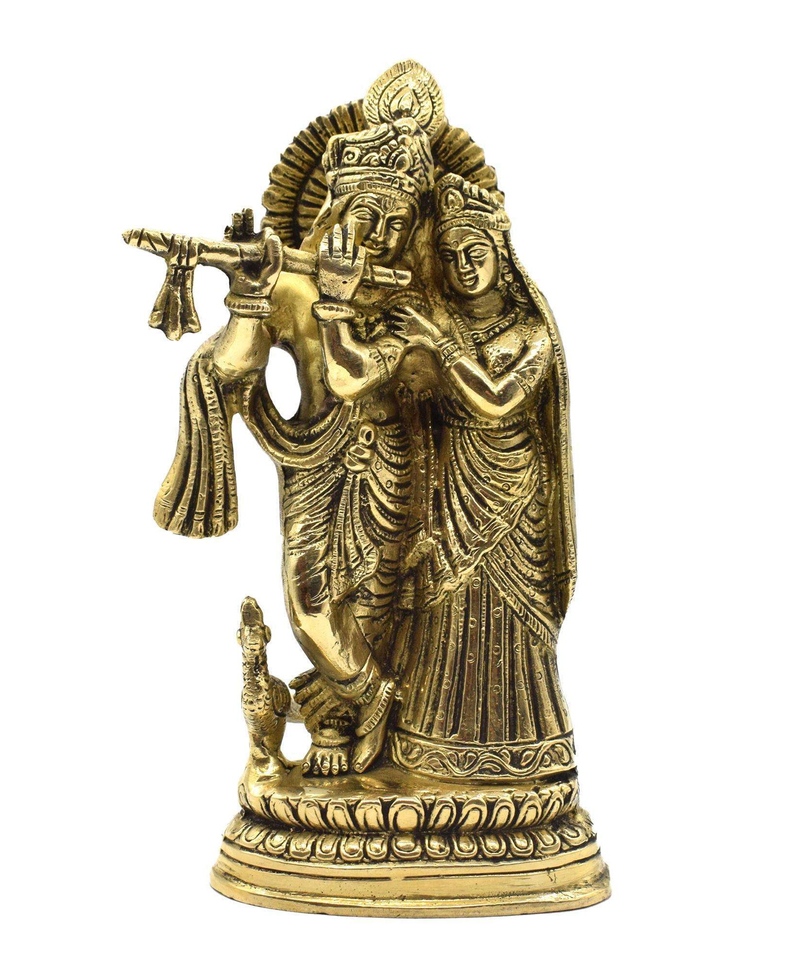 Radha Krishna standing playing flute