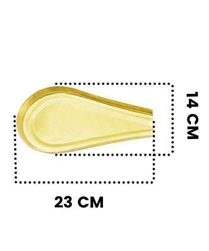 Round Design Plain Brass Abhishekam Plate Patra for God Idols (23 cm)