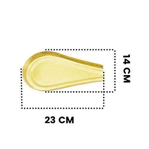 Round Design Plain Brass Abhishekam Plate Patra for God Idols (23 cm)