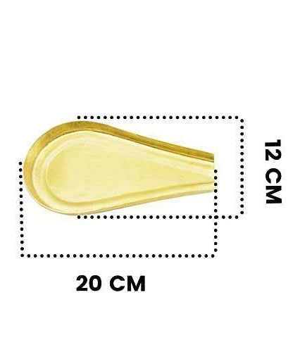 Round Design Plain Brass Abhishekam Plate Patra for God Idols (20 Cms)