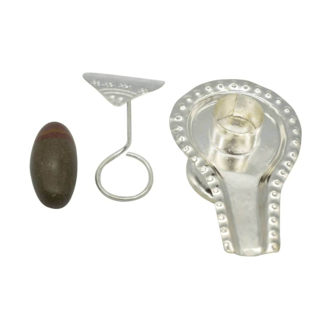 Rudraksha Narmadeshwar Shivling Jalhari ? Silver 9 inch