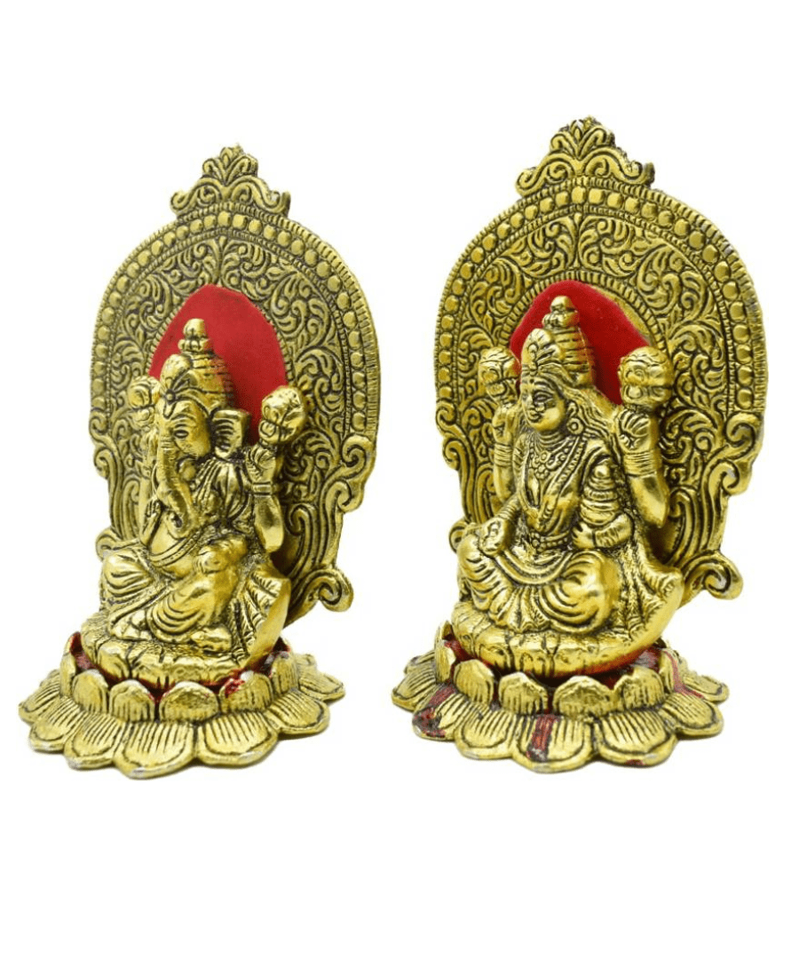 Metal Lakshmi Ganesh Murti  Idol for Home Puja