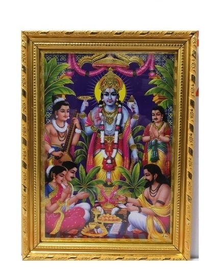 Satyanarayana Small Photo Frame Blue Background