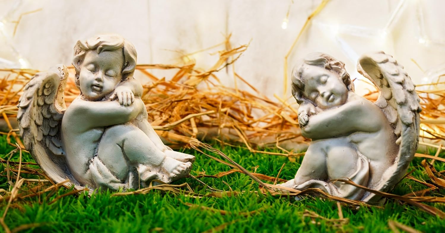 Set of 2 Baby Angels Statue