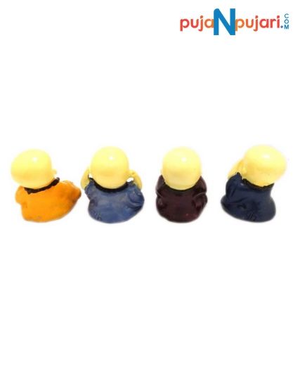 Set of 4 Buddha Monks Statues Figurines Showpiece