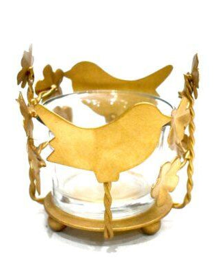 Bird Shadow Candle Holder with Glass