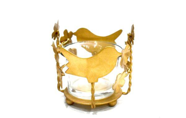 Bird Shadow Candle Holder with Glass