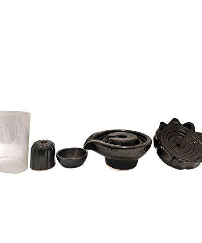 Shiva Lingam Smoke Back Flow Waterfall Incense Holder with Windproof Glass