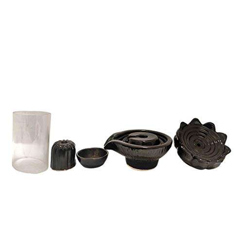 Shiva Lingam Smoke Back Flow Waterfall Incense Holder with Windproof Glass