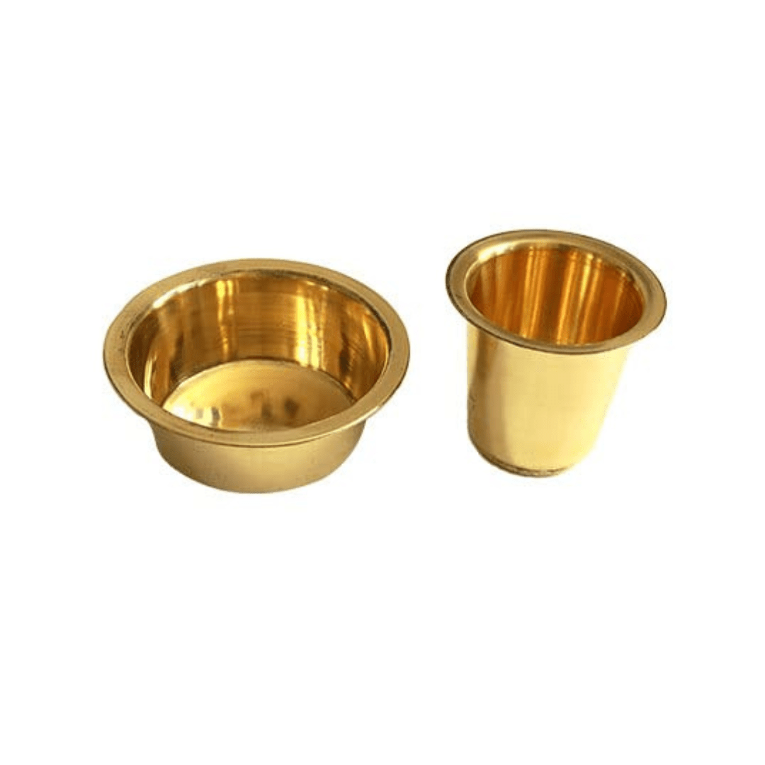 South Indian Coffee Brass Tumbler Cup Set