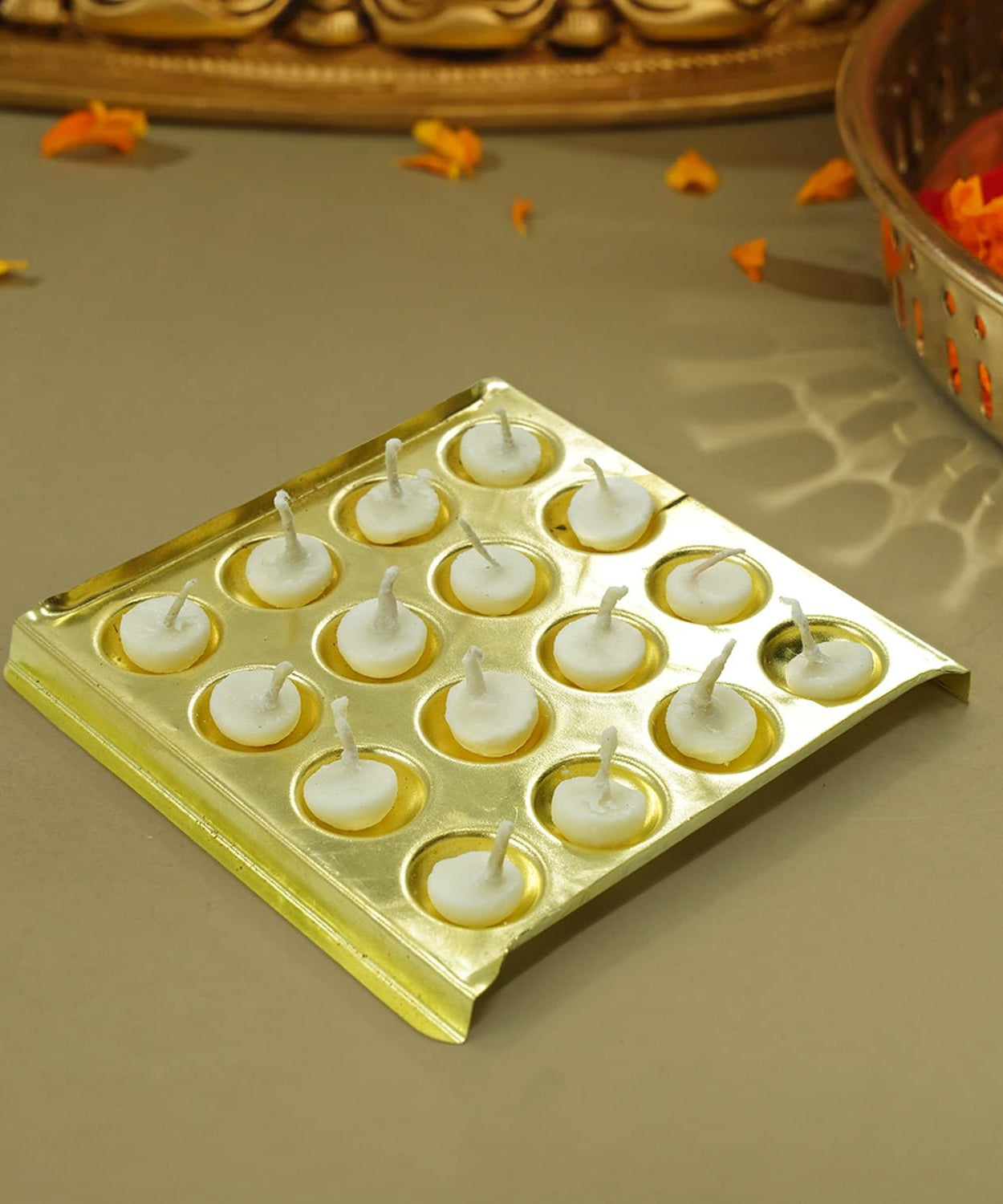 Square Design Brass Ghee