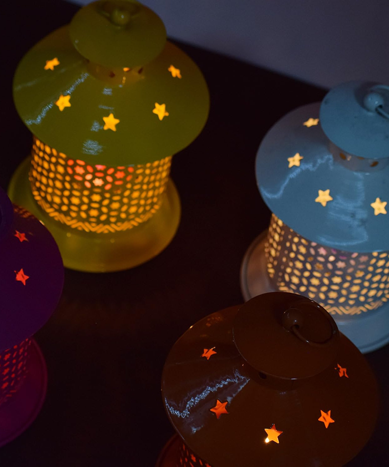 Tea Light Candle Holder Hanging Lantern for Home Decor and Gift (Set of 4)