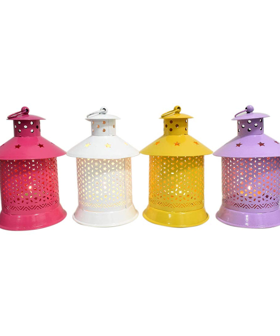 Tea Light Candle Holder Hanging Lantern for Home Decor and Gift (Set of 4)